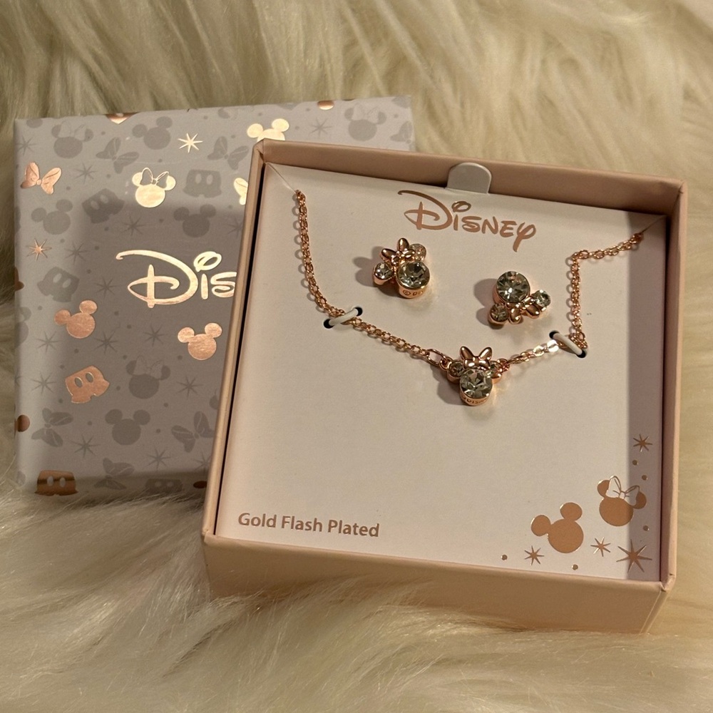Disney Minnie Necklace and Earrings Set